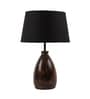 Black Fabric Shade Table Lamp With Brown Base