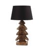 Flemish Black Fabric Shade Table Lamp With Mango wood Base