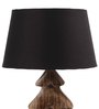 Flemish Black Fabric Shade Table Lamp With Mango wood Base