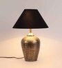 Matera Black Fabric Shade Night Lamp With Teracotta Base