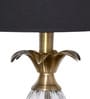 Black Fabric Shade Table Lamp with Brown Base