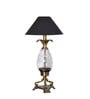 Black Fabric Shade Table Lamp with Brown Base