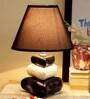 Black Fabric Shade Table Lamp With Ceramic Base