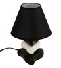 Black Fabric Shade Table Lamp With Ceramic Base