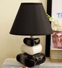 Black Fabric Shade Table Lamp With Ceramic Base