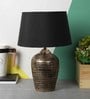 Troika Black Fabric Shade Night Lamp With Teracotta Base
