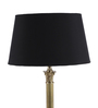 Black Fabric Shade Table Lamp With Golden Base