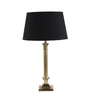 Black Fabric Shade Table Lamp With Golden Base