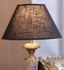 Black Fabric Shade Table Lamp with Transparent Base