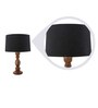 Hobart Black Fabric Shade Night Lamp With Wood Base