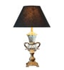 Como Black Fabric Shade Table Lamp With Glass Base