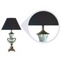 Como Black Fabric Shade Table Lamp With Glass Base