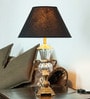 Como Black Fabric Shade Table Lamp With Glass Base