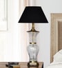 Black Fabric Shade Table Lamp With Transparent Base