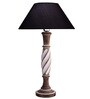 Black Fabric shade Table Lamp with Wood base