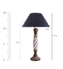 Black Fabric shade Table Lamp with Wood base