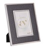Black Faux Leather Noir Silver Prestige Wall And Tabletop Photo Frame 5X7Inches