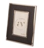 Black Faux Leather Noir Silver Prestige Wall And Tabletop Photo Frame 5X7Inches