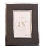 Black Faux Leather Noir Silver Prestige Wall And Tabletop Photo Frame 5X7Inches