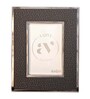 Black Faux Leather Noir Silver Prestige Wall And Tabletop Photo Frame 5X7Inches