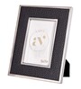 Black Faux Leather Noir Silver Prestige Wall And Tabletop Photo Frame 5X7Inches