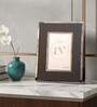 Black Faux Leather Noir Silver Prestige Wall And Tabletop Photo Frame 5X7Inches