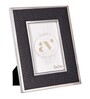 Black Faux Leather Noir Silver Prestige Wall And Tabletop Photo Frame 5X7Inches