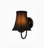 Black Finish Wall Light   Black Cotton Shade | Modern Bedroom Decor