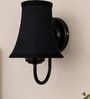 Black Finish Wall Light   Black Cotton Shade | Modern Bedroom Decor