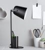Black Fixed Arm Table Lamp for Study/Reading
