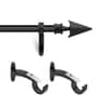 Black Flat Arrow Iron Expandable 1 Curtain Rod with Accessories ( 66 to 120 Inches)