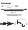 Black Flat Arrow Iron Expandable 1 Curtain Rod with Accessories ( 66 to 120 Inches)