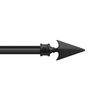 Black Flat Arrow Iron Expandable 1 Curtain Rod with Accessories ( 66 to 120 Inches)
