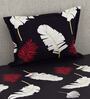 Black Floral 180 TC Microfiber Single Bedsheet With 1 Pillow Cover