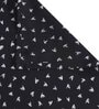 Black Floral 200 TC Cotton 1 Double Bedsheet with 2 Pillow Covers