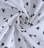 Black Floral 200 TC Cotton 1 Double Bedsheet with 2 Pillow Covers