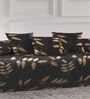 Black Floral 210 TC Poly Cotton (Set of 6) Diwan Sets