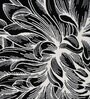 Black Floral Blended Linen 3 ft x 5 ft Machine Made Carpet