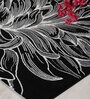 Black Floral Blended Linen 3 ft x 5 ft Machine Made Carpet