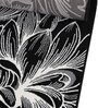 Black Floral Blended Linen 4 ft x 6 ft Machine Made Carpet