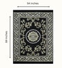 Black Floral Chenile 5 X 7 Feet Machine Made Carpet