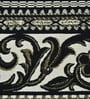 Black Floral Chenile 5 X 7 Feet Machine Made Carpet