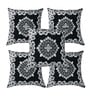 Black Chenille Floral 16x16 inches Cushion Cover (5Pc)