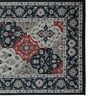 Black Floral Polyester 3 ft X 5 ft Machine Made Carpet