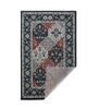 Black Floral Polyester 3 ft X 5 ft Machine Made Carpet