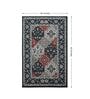 Black Floral Polyester 3 ft X 5 ft Machine Made Carpet