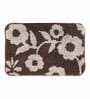 Black Floral Polyester 28x20 Inches AntiSkid Bath Mat