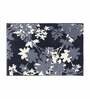 Black Floral Polyester AntiSkid Bathmat