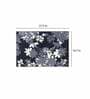 Black Floral Polyester AntiSkid Bathmat