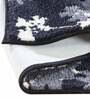 Black Floral Polyester AntiSkid Bathmat